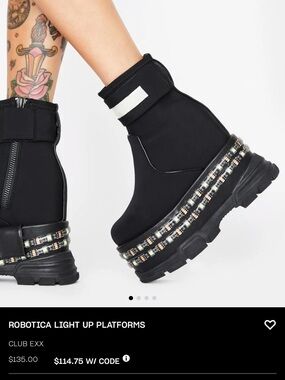 Dollskill Robotica Light Up Platform Ankle Boots